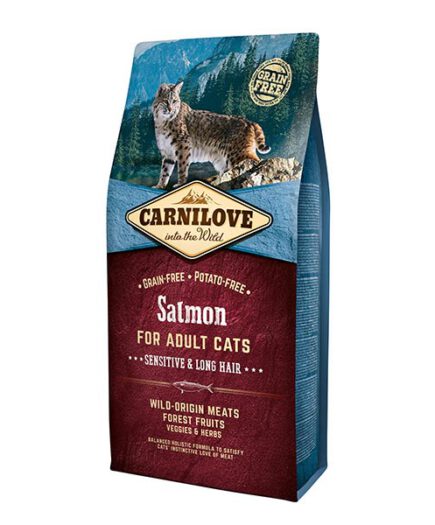 Carnilove Cat Adult Lazac – Sensitive-Long Hair 6kg