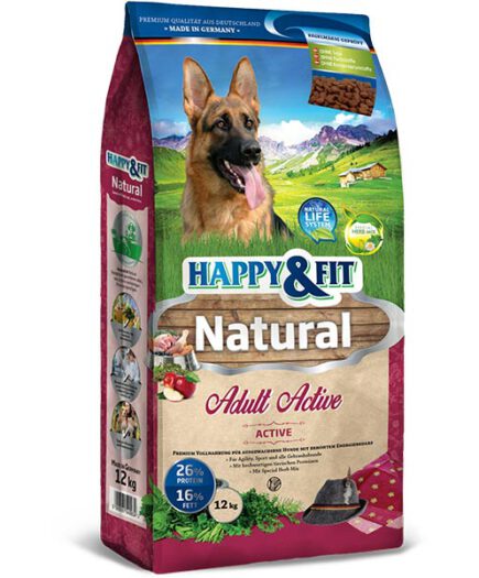 Happy&Fit Natural Adult Active kutyatáp 12kg
