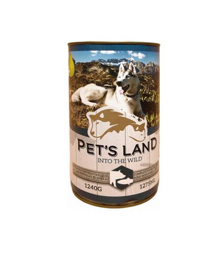 Pet s Land Dog kutyakonzerv sertés,hal és körte 12x1240g